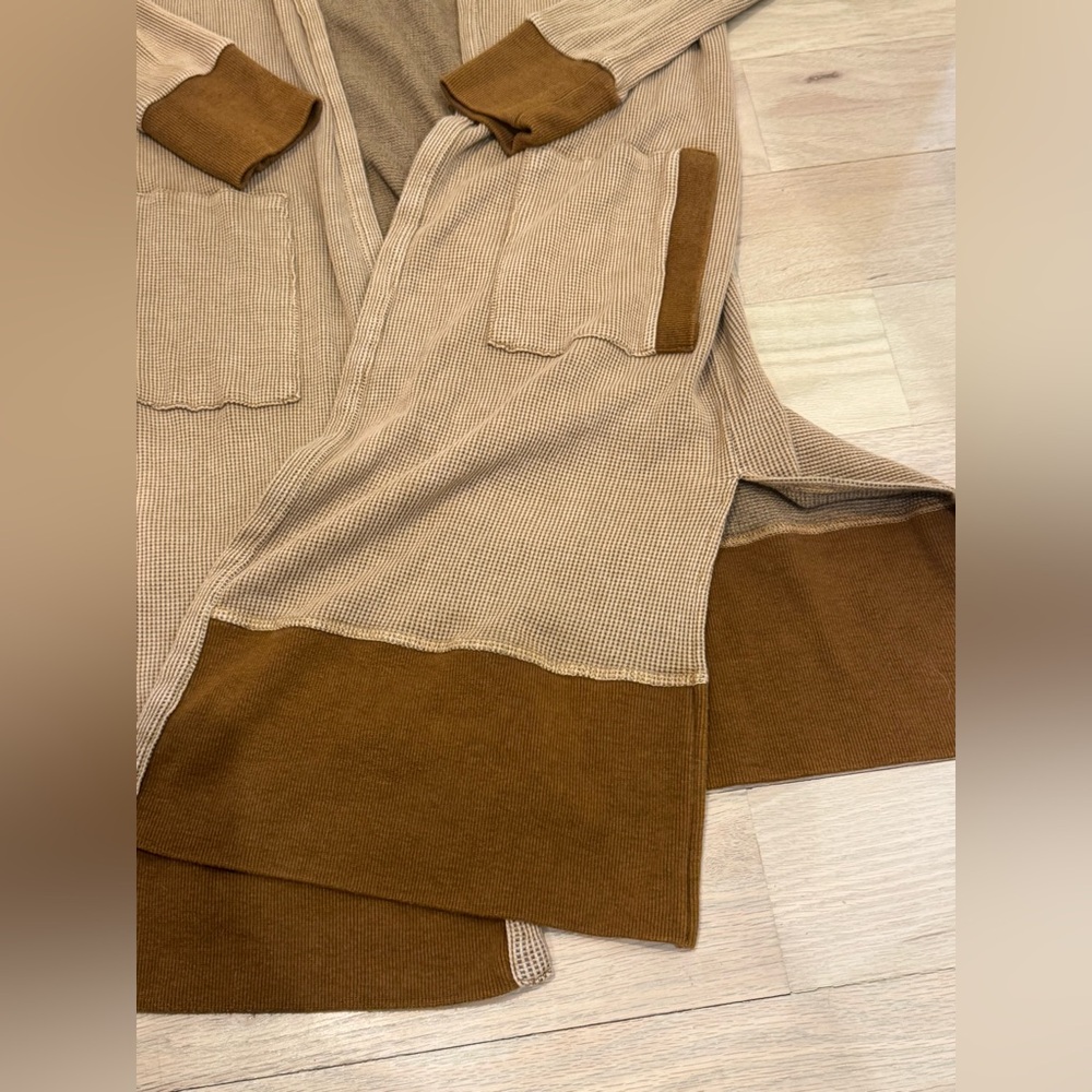 NEW Buckle BKE XS Brown Hoodie Duster Cardigan Sweater Mystree NWT Hooded Top - Picture 3 of 9